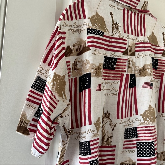 Cotton Traders American Flag Patriotic Button-Up Shirt Shirt USA Men's Size XL - Picture 12 of 16